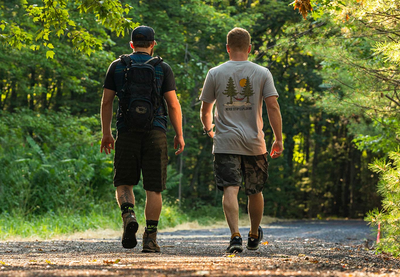 Two guys hiking in Ulster County, NY