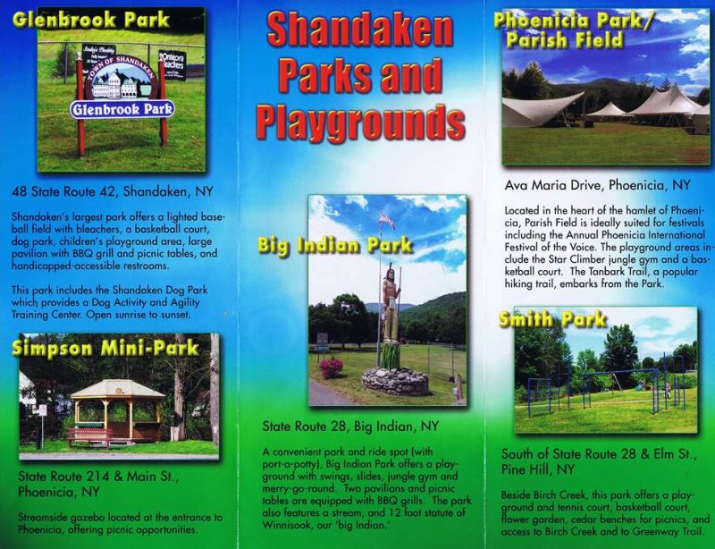 flyer that shows pictures and text describing area parks