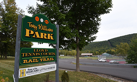 view of park with a sign that says Tony Williams Park in Ulster County, New York