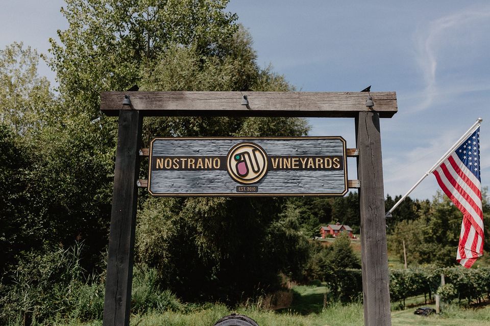 exterior sign for Nostrano Vineyards