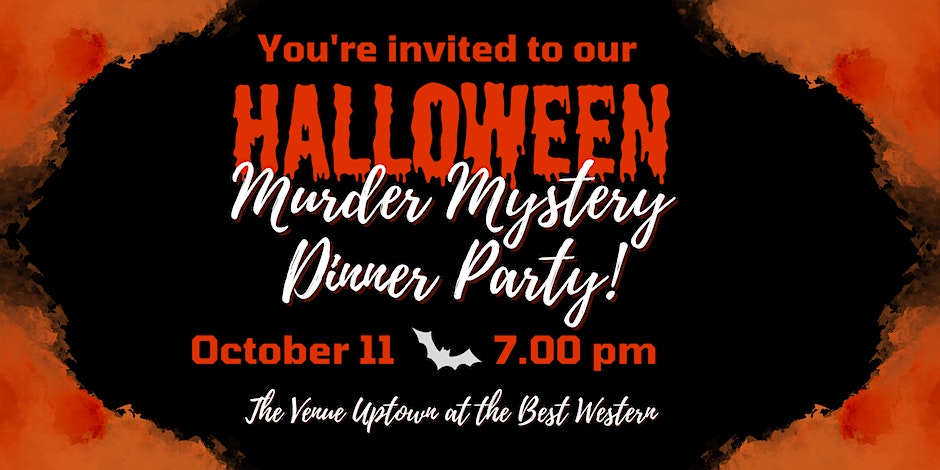 Halloween Murder Mystery Dinner event flyer
