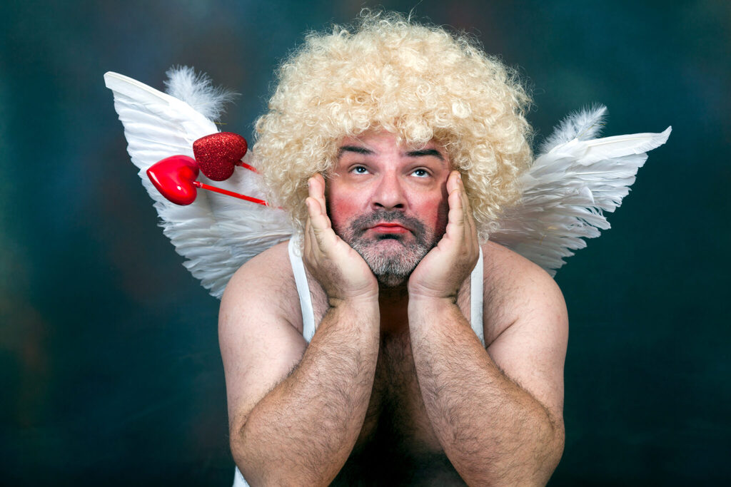 man dressed up as Cupid