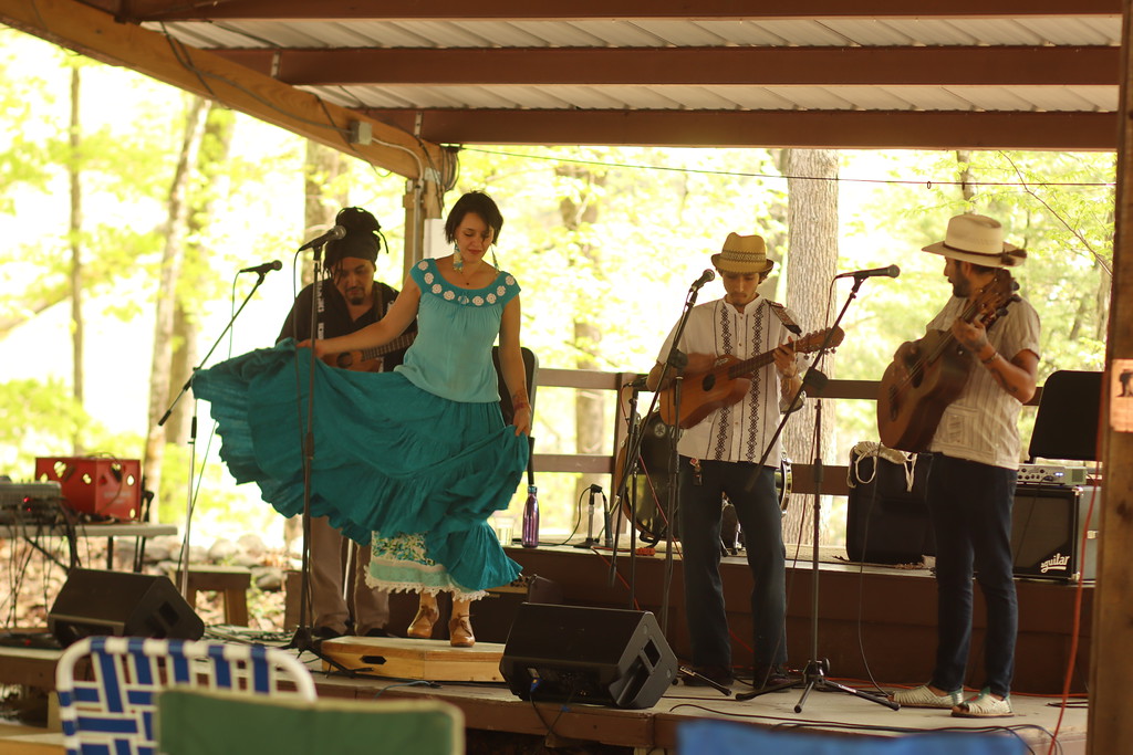 musicians and dancer at Ariles Son Jarocho Camp at Ashokan