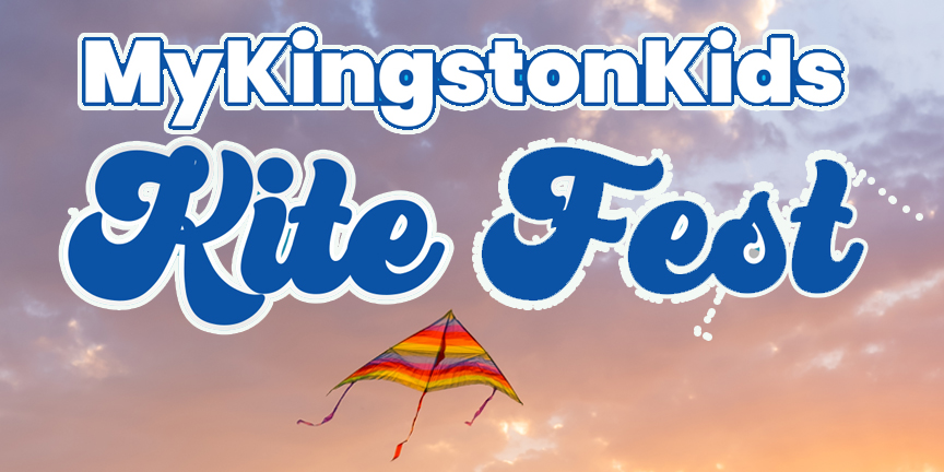 flyer showing a kite and sky for My Kingston Kids Kite Fest