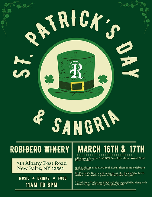 events flyer for St. Patrick's Day