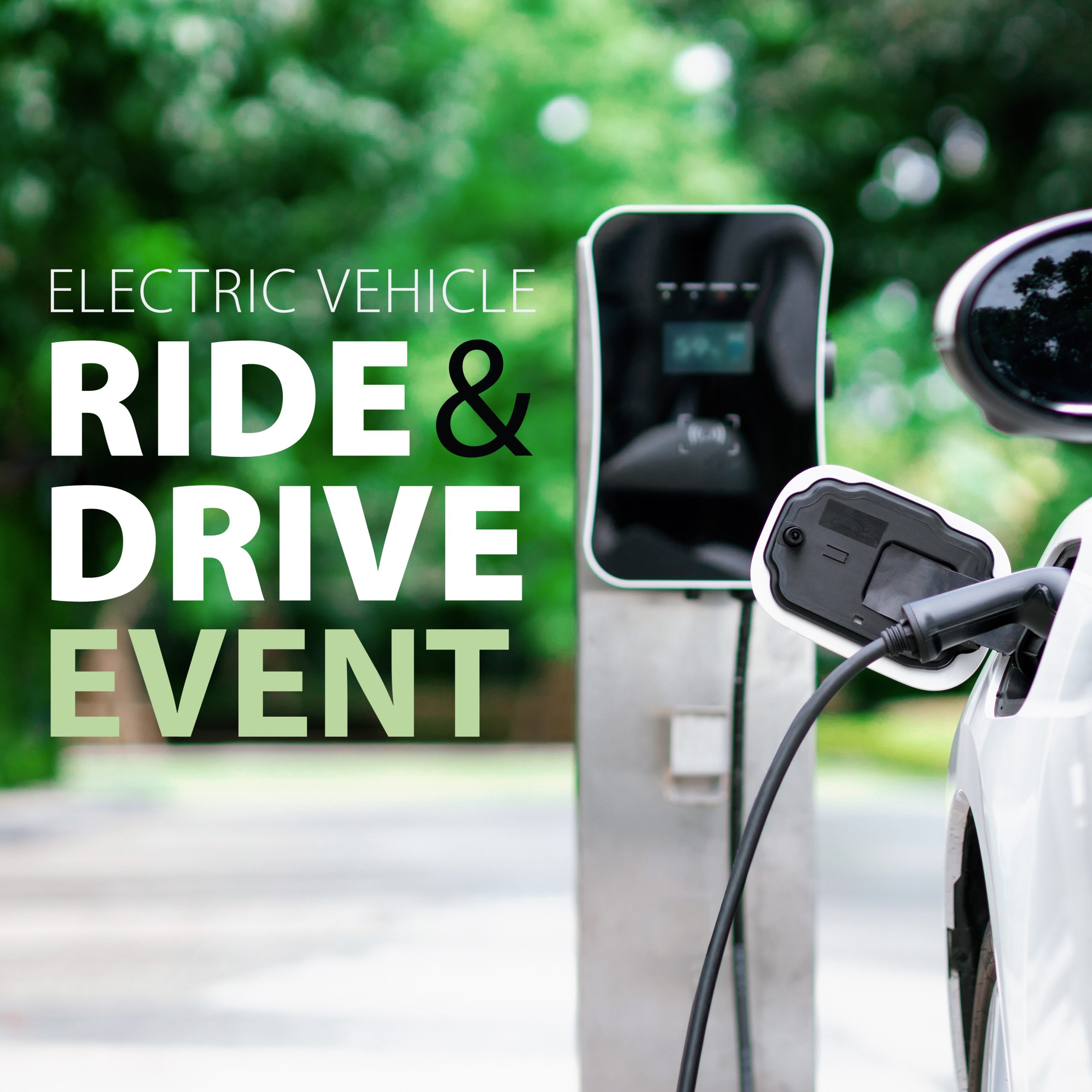 Electric vehicle ride and drive event banner