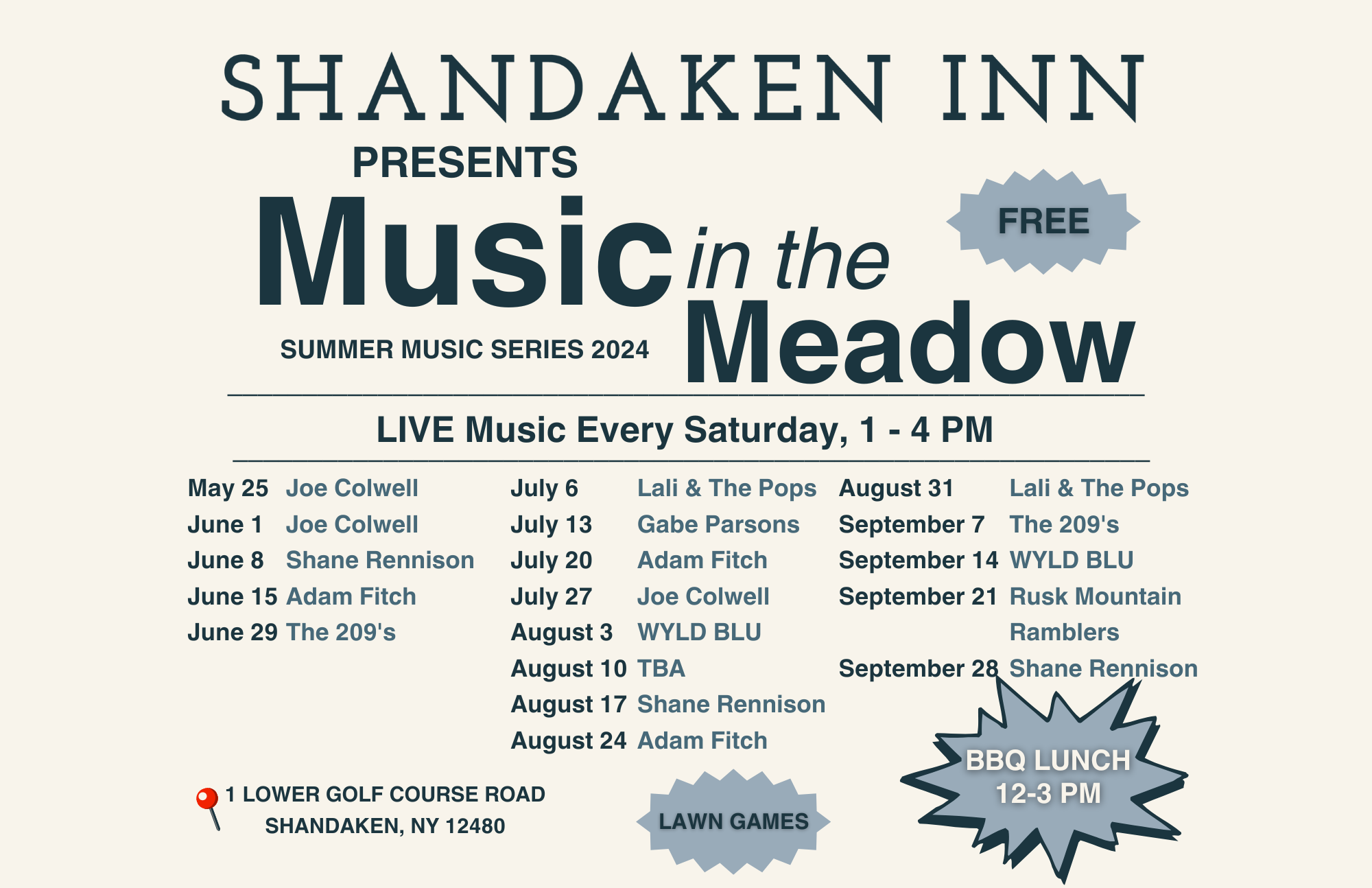 music in the meadow date list flyer