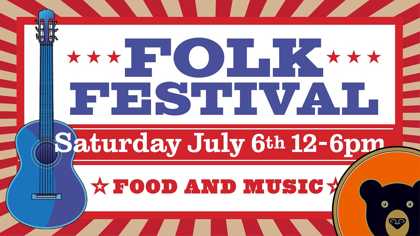 July 6th Folk festival flyer
