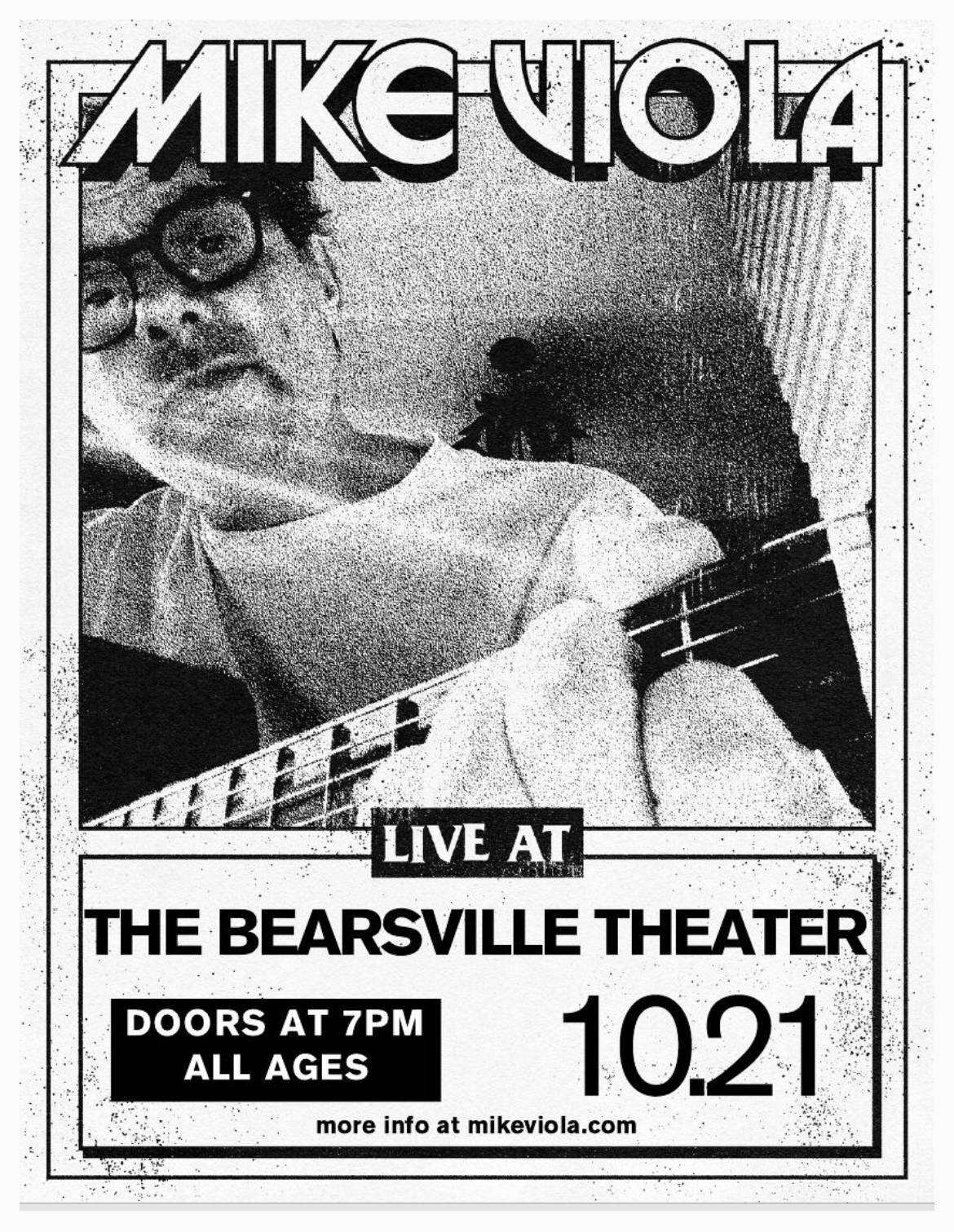 Mike Viola live at The Bearsville Theater. October 21. Doors at 7pm. All ages. More info at mikeviola.com.